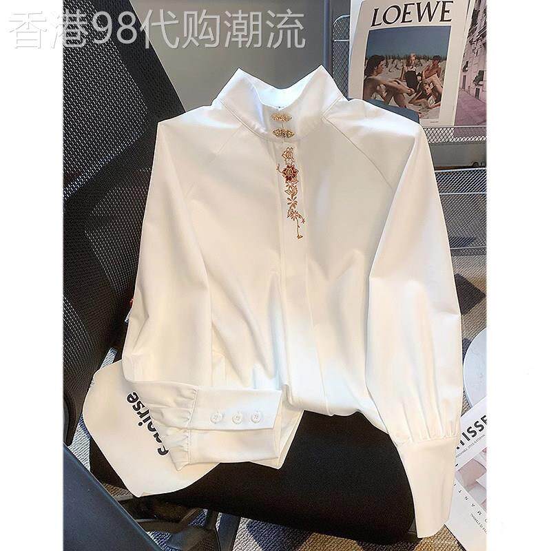 新中式国风汉服白色衬衫女2025春秋内搭马面裙上衣搭配洋气打底衫