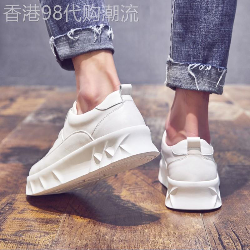 2025新款真皮小白鞋男春秋头层牛皮增高鞋子男潮鞋厚底白色板鞋男