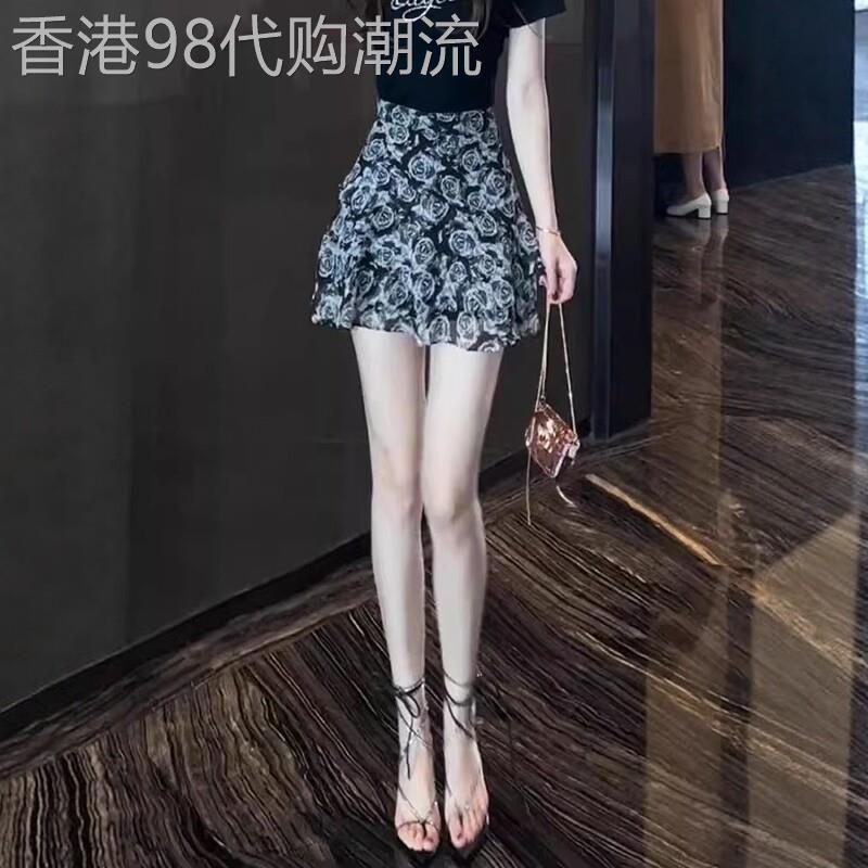 碎花雪纺半身裙女夏季薄款2026新款小个子高腰显瘦荷叶边a字短裙
