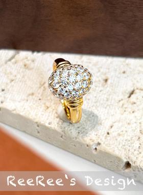 925纯银镀金跨境个性指环超闪蛋