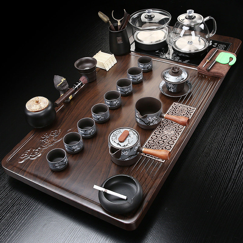实木茶盘茶台全自动底部上水一体式茶具套组家用客厅整套陶瓷紫砂