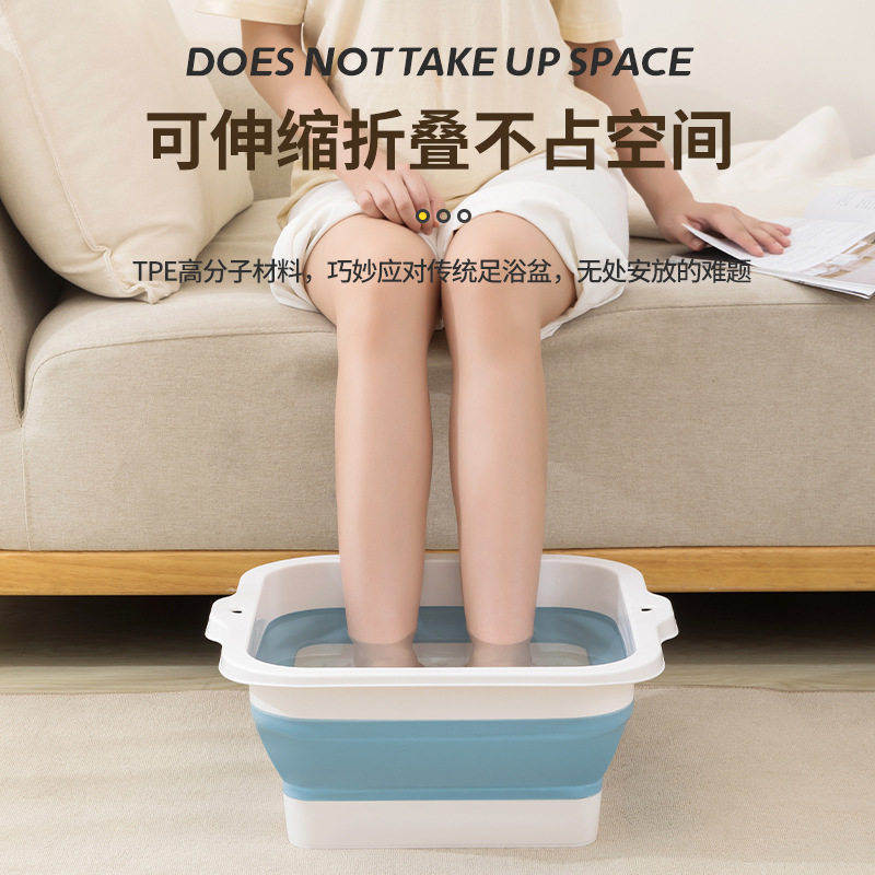 新款方形折叠泡脚桶家用足浴盆式按摩洗脚盆塑料洗脚桶