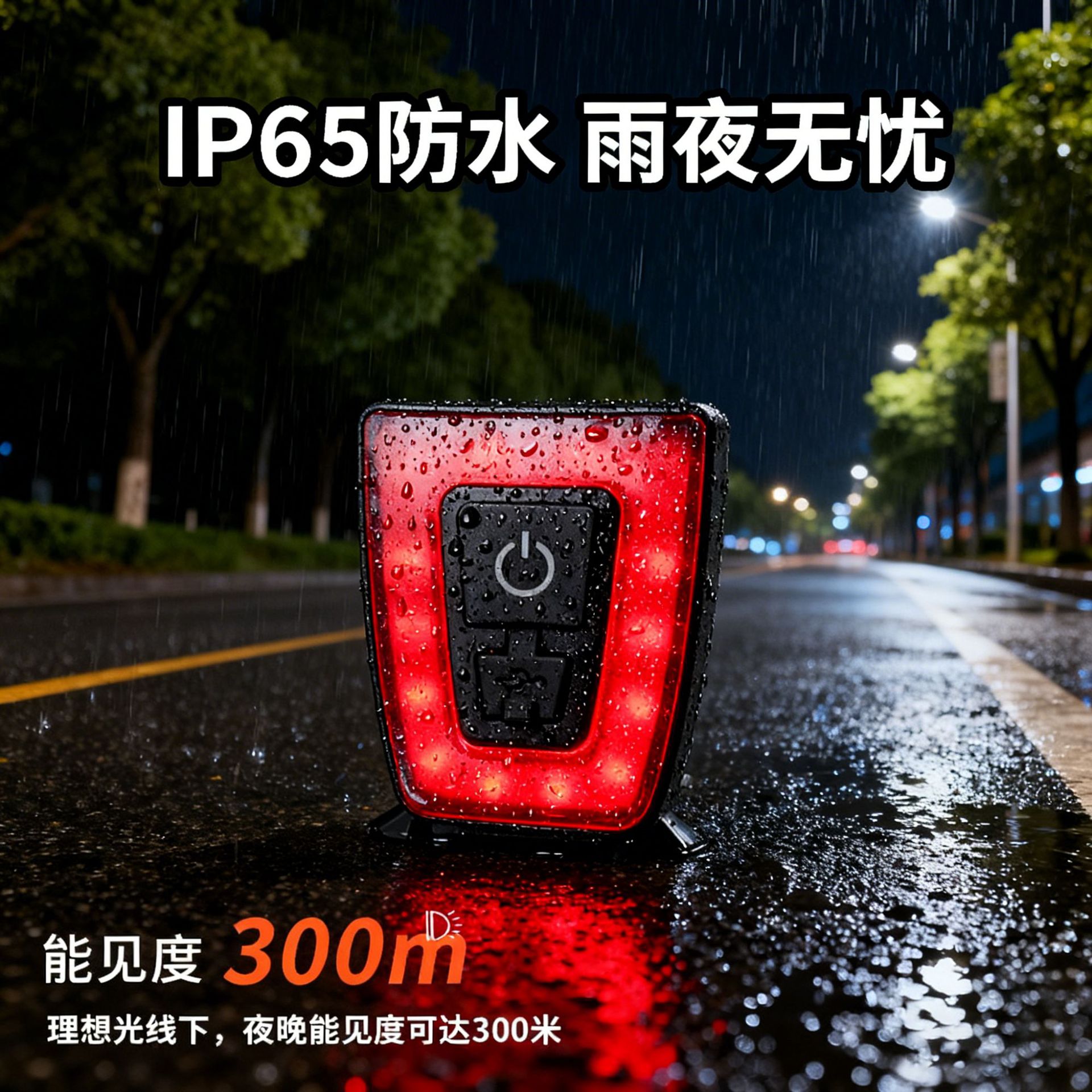 夜间骑行警示头盔灯防水