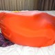 聚会服饰道具橙色单层木乃伊莱卡睡袋量身定做蹲式 站式 全包衣麻袋