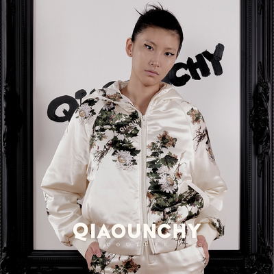 郎世宁的花鸟俏云曦羽绒棉短棉服