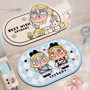 crybaby浴室吸水地垫家用硅藻泥厕所卫生间进门防滑速干垫脚垫子