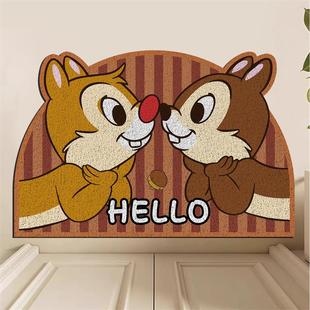 卡通入户门专用地垫家用门口蹭土防滑耐脏半圆形进门高端脚垫丝圈