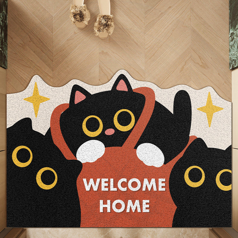 卡通入户门地垫丝圈地毯进门垫防滑耐脏可裁剪脚垫进门口玄关门垫,居家布艺,入户地垫,淘宝优惠券,粉丝福利购,淘宝优惠卷