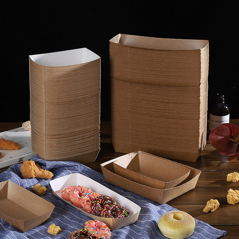 一次性牛皮纸船盒敞口饭盒纸盒油炸小吃盒子薯条打包盒炸鸡包装盒,厨房/烹饪用具,点心包装盒/包装袋,淘宝优惠券,粉丝福利购,淘宝优惠卷