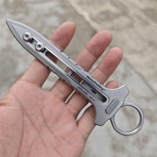 PuddyGo 折叠短叉忍者神龟拉斐尔武器铁尺模玩道具摆件VG-10材质