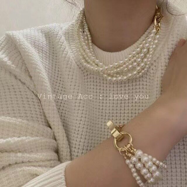 韩国复古珍珠项链少女心