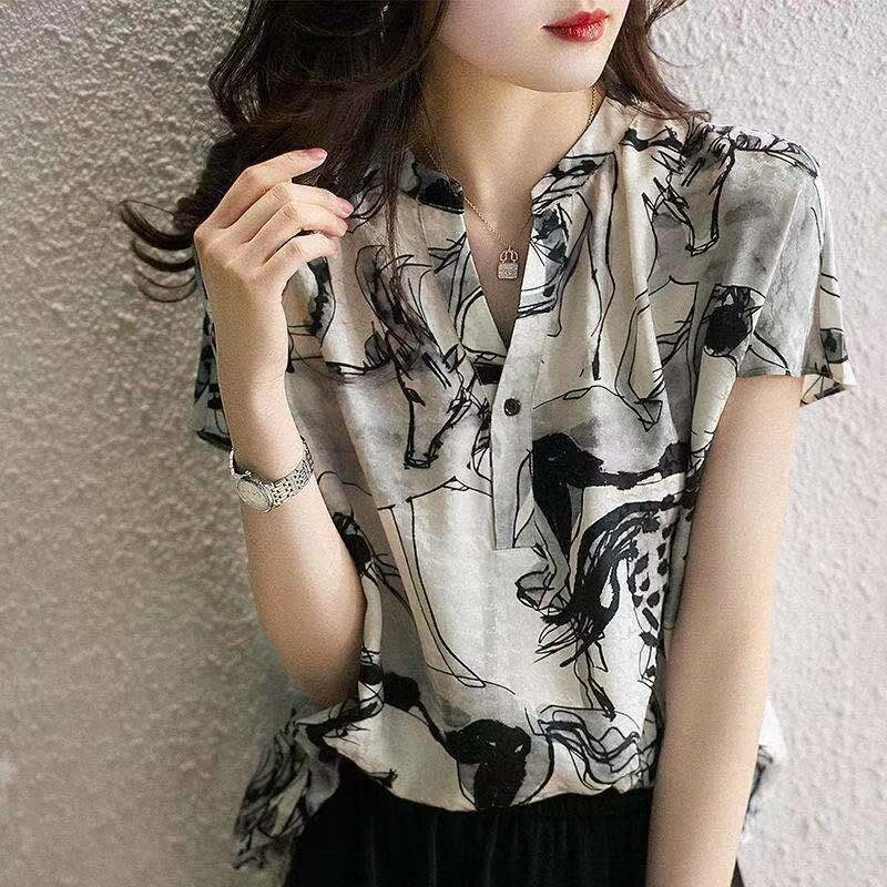 womenclothes水墨印花衬