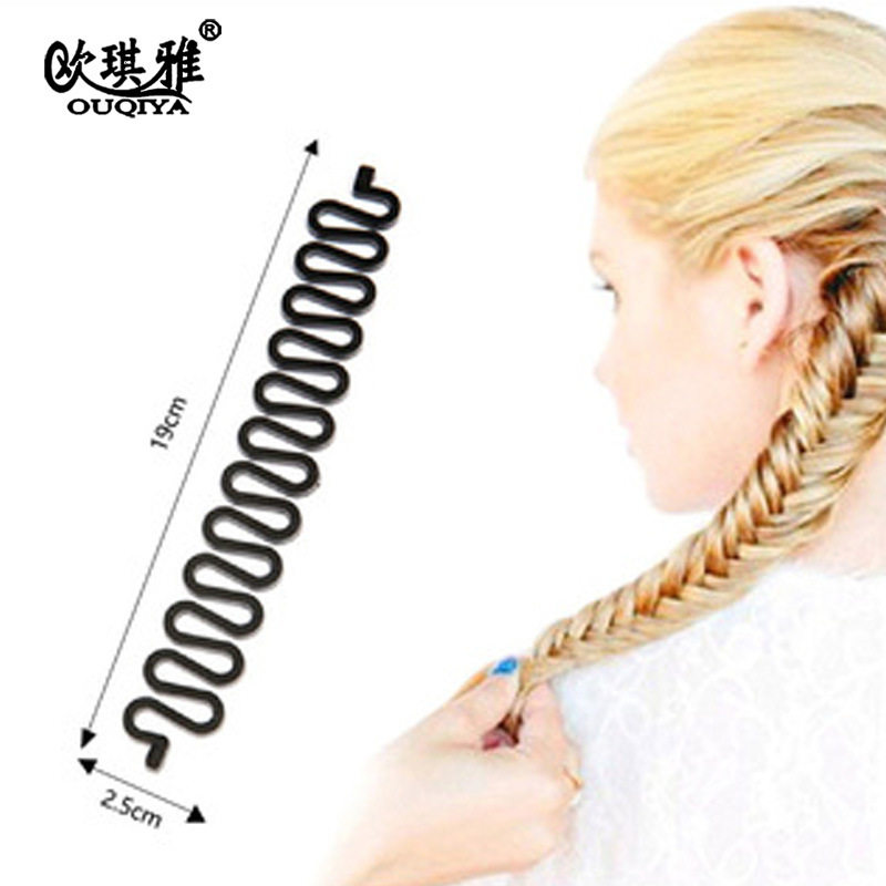 跨境新品鱼骨辫波浪编发器蜈蚣辫发造型盘发工具升级款蓬松盘发器