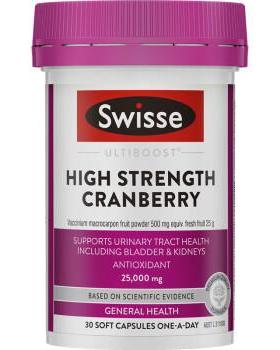 澳洲Swisse蔓越莓胶囊30粒高浓度Cranberry Capsules蔓越莓胶囊