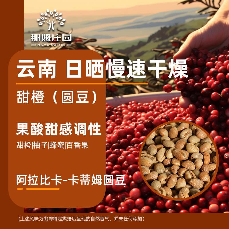 那姆甜橙慢速日晒圆豆咖啡生豆