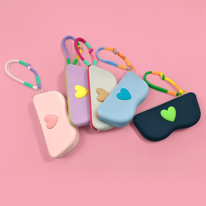 爱心硅胶眼睛盒新款便捷墨镜太阳镜收纳袋眼镜硅胶收纳包防水防摔,收纳整理,眼镜收纳盒,淘宝优惠券,粉丝福利购,淘宝优惠卷