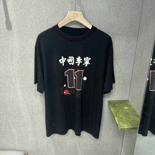 中国李宁印花短袖T恤男黑色圆领纯棉潮流休闲半袖上衣AHSW893-3