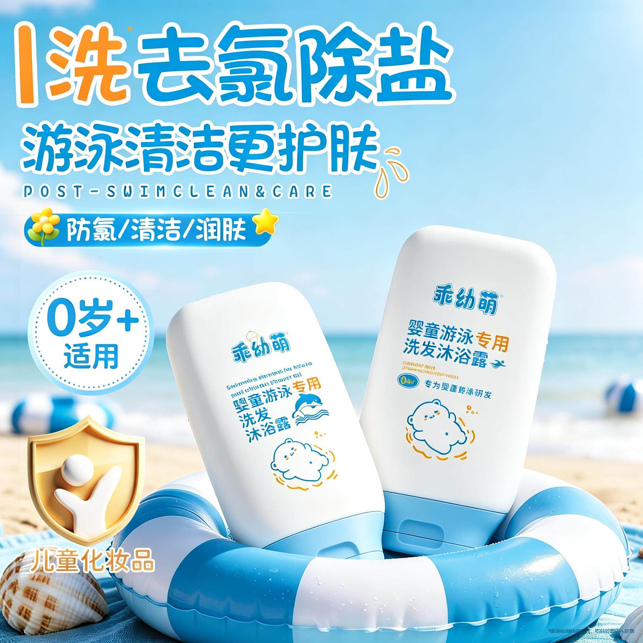 去氯洗发沐浴露二合一游泳专用专业去盐除氯洗发水男女士通用