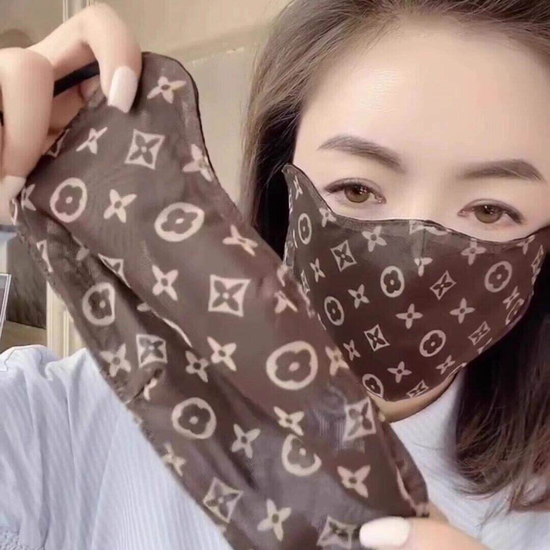 夏季薄款透气口罩薄纱网纱女高颜值2026新款老花冰丝防晒