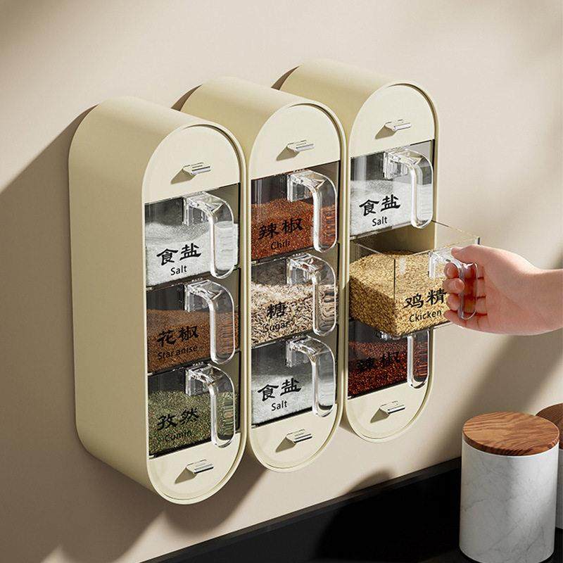 调料盒家用厨房置物架调味料瓶罐子壁挂免打孔盐味精佐料组合套装,厨房/烹饪用具,调味瓶罐/调料研磨器,淘宝优惠券,粉丝福利购,淘宝优惠卷