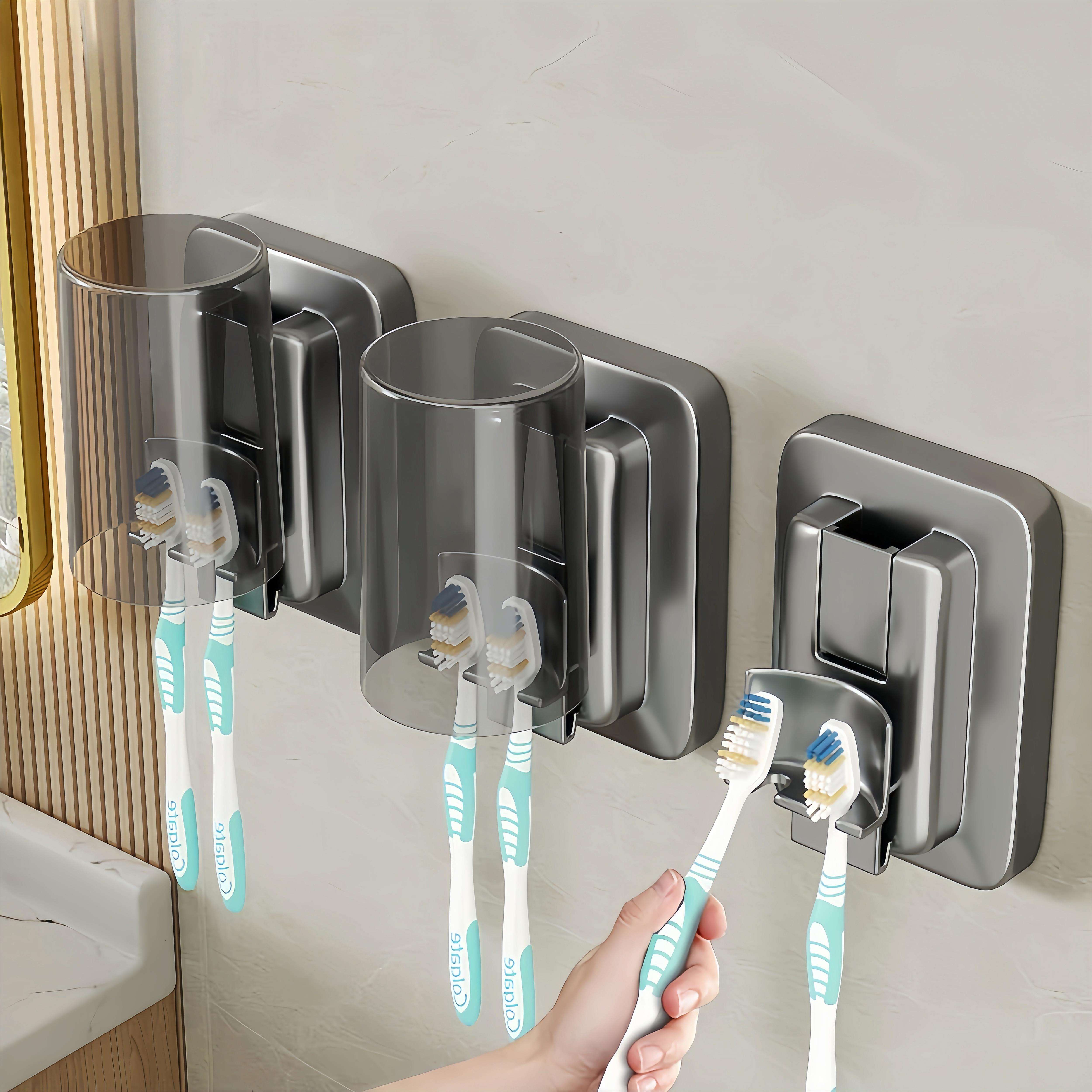 牙刷置物架卫生间吸盘牙刷牙膏漱口杯挂架洗漱台壁挂电动牙刷收纳