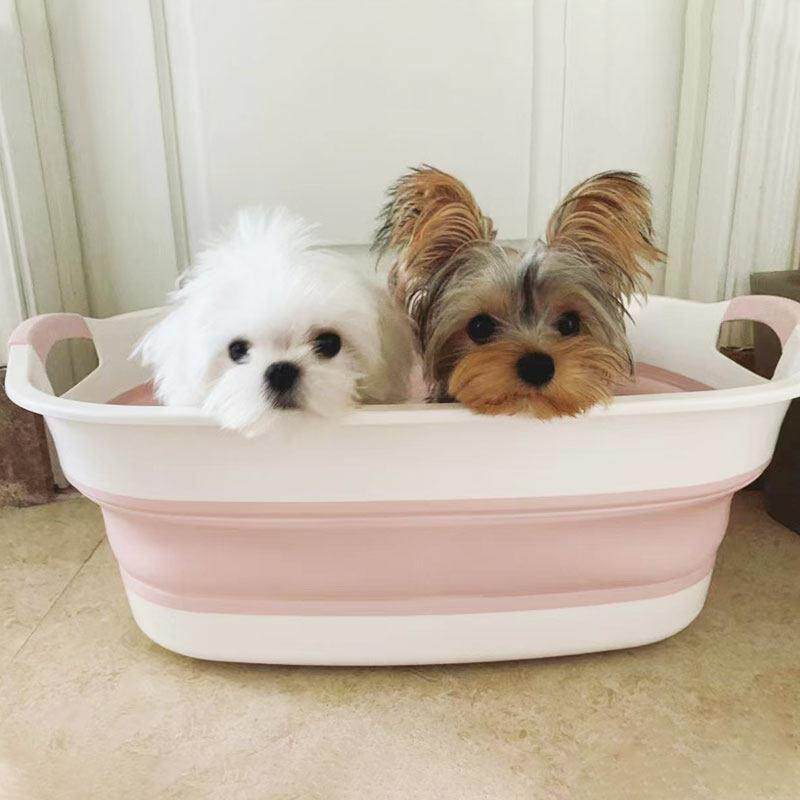 宠物小狗狗比熊专用洗澡盆可折叠约克夏泰迪浴盆泡澡桶小型犬用品