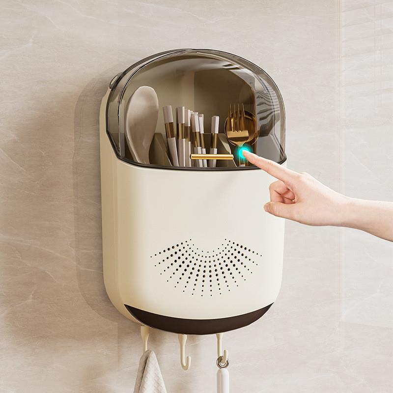 日本新款筷子收纳盒壁挂式家用筷子筒厨房快子勺子置物架筷篓筷笼