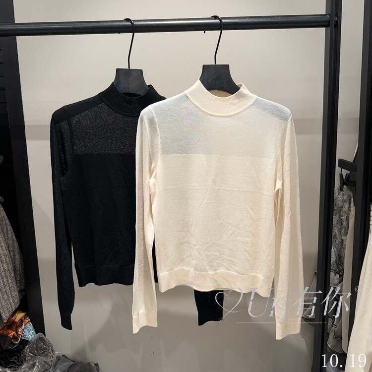 欧洲站2026秋冬新款半高领微透薄款针织衫女套头长袖毛衣