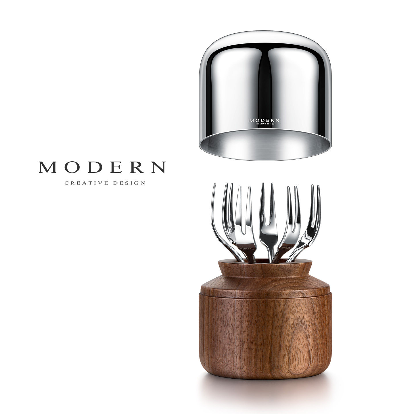 【新品】摩登MODERN原创轻奢水果叉甜品咖啡勺摆饰收纳盒乔迁礼品
