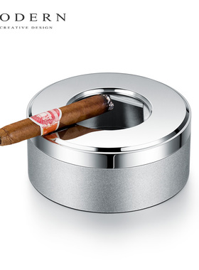 摩登MODERN轻奢雪茄大烟灰缸不锈钢封闭式防飞灰男创意礼品定制