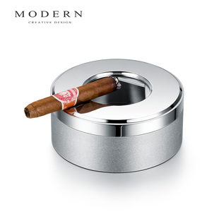 摩登MODERN轻奢雪茄大烟灰缸不锈钢封闭式防飞灰男创意礼品定制