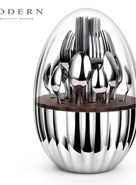 摩登MODERN银龙蛋轻奢北欧刀叉勺西餐具套装摆件公司开业乔迁礼品