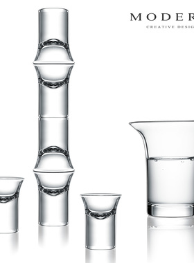 摩登MODERN轻奢高级竹影酒器套装酒杯酒壶礼盒送长辈礼物乔迁礼品
