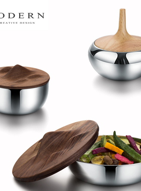 摩登MODERN轻奢不锈钢带盖茶叶储物罐北欧网红收纳盒糖果罐摆件