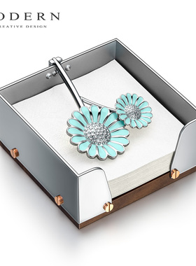 摩登MODERN原创雏菊轻奢不锈钢定点纸巾架纸巾盒抽纸盒样板房软装