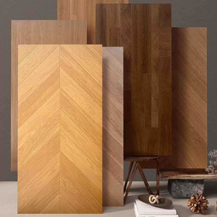 佛山木纹砖750x1500客厅仿实木地板砖全瓷精雕瓷砖柔光鱼骨纹磁砖