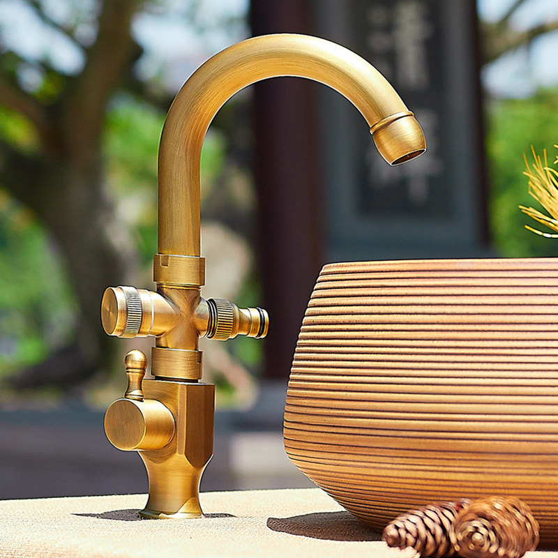 中式坐式水龙头全铜防冻裂