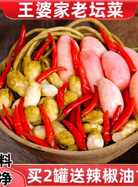 王婆家什锦泡菜四川老坛子母水泡酸萝卜豆角仔姜辣椒泡菜儿菜即食