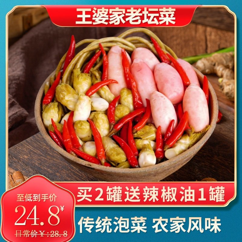 新日期王婆家什锦泡菜四川老坛子母水泡酸萝卜豆角姜辣椒咸菜泡儿