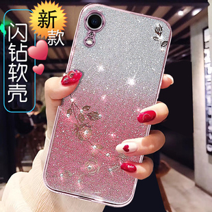 渐变闪粉适用于苹果XR手机壳女新款 X透明全包防摔软外壳钻紫色ins iphonexs硅胶保护套xsMax网红高级感iphone