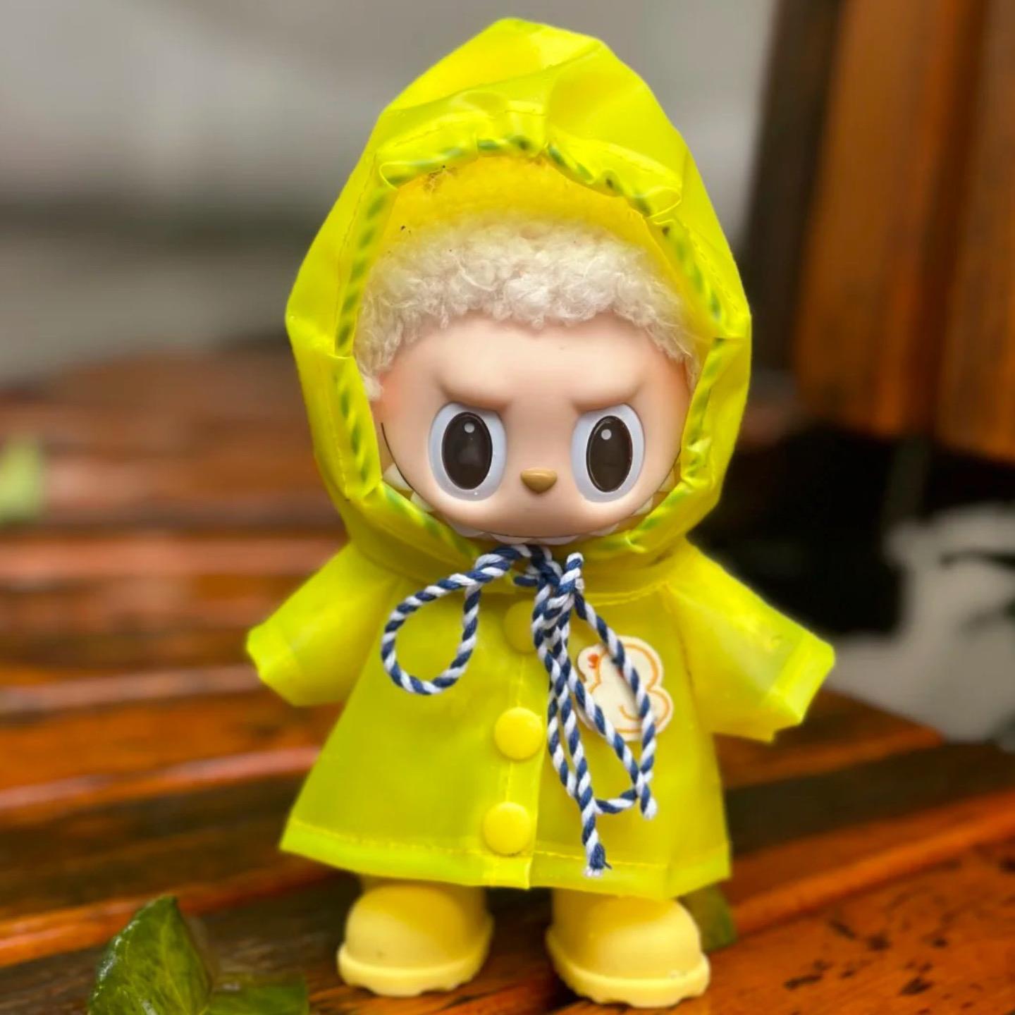 拉布布玩偶正品娃衣17cm拉布布衣服坐坐派对一二三代公仔挂件雨衣