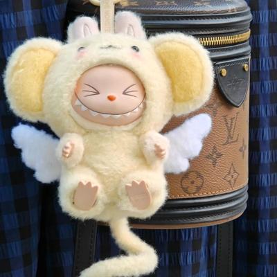 拉布布娃衣官方正品17cm衣服LABUBU二代坐坐派对娃衣搪胶公仔挂件