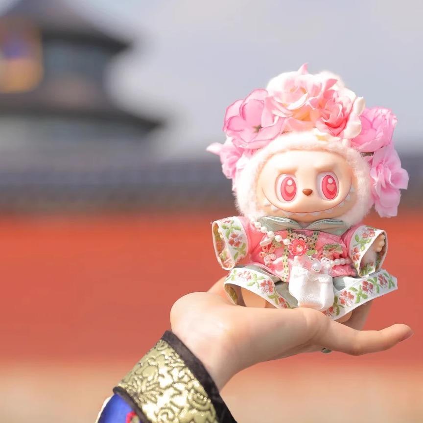 拉布布娃衣labubu玩偶衣服一二三代坐坐派对羞答答挂件簪花古风娃