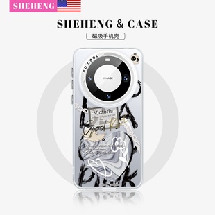 p60Pro SHEHENG 5015全包e防摔m60新款 涂鸦潮牌适用于华为mate70pro手机壳磁吸支架p40保护套mate40