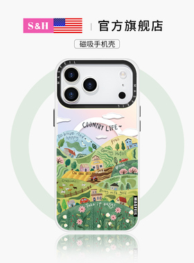 SHEHENG ×田园插画适用苹果17手机壳新14Promax全包ip16防摔15Pro超薄13Promaxins风12Pro磁吸11女高级风景