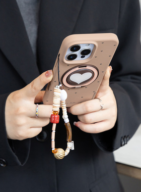 SHEHENG ×红色方糖手机挂链挂绳短款挂链绳子适用苹果16手机壳配件包包高级简约炫彩挂件挂饰防丢绳网红女