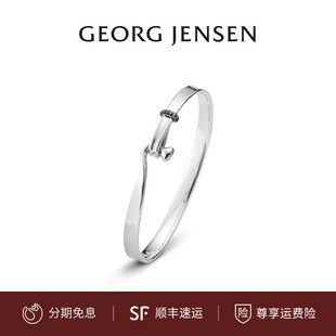 JENSEN乔治杰生TORUN手镯女925银镶黑钻美拉德风生日礼物 GEORG