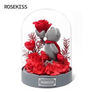 ROSEKISS永生花玫瑰情人节礼盒圣诞节送女生朋友生日礼物老婆爱人