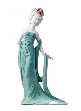 陶瓷摆件彩砂瓷轻舞美人