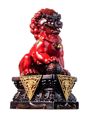 陶瓷摆件烈焰釉狮子客厅北京狮